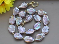 18 22mm florid lavender baroque coin reborn keshi pearl necklace