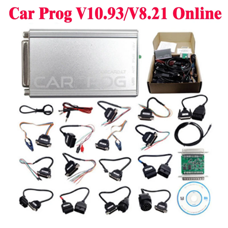 Keygen Full Adapter Car Auto Repair Tool Prog V10.93/V10.05/8.21 + Online Carprog V8.21 For Airbag/Radio/IMMO/ECU Programmer