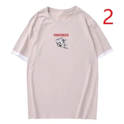 

Summer T-shirt men's short-sleeved clothes fake two short-sleeved T-shirt youth color matching cotton wild T-shirt