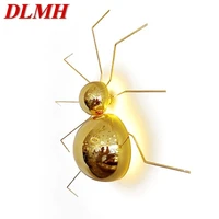 dlmh modern led wall lamps fixture golden spider creative decorative sconces for home bedroom living room dining room children