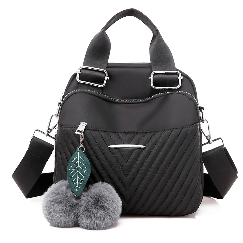 Women Backpack Female Hairball New Shoulder Bag Multi-purpose Casual Fashion Ladies Small Backpack Travel Bag For Girls Backpack