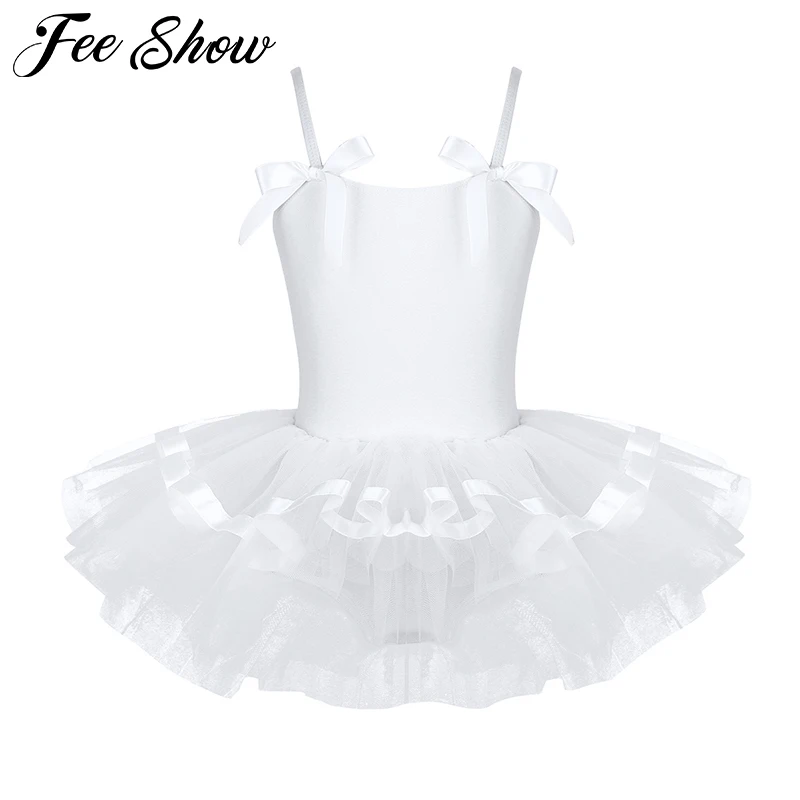 Детское балетное трико без рукавов с бантом Гимнастическое для девочек Балетное