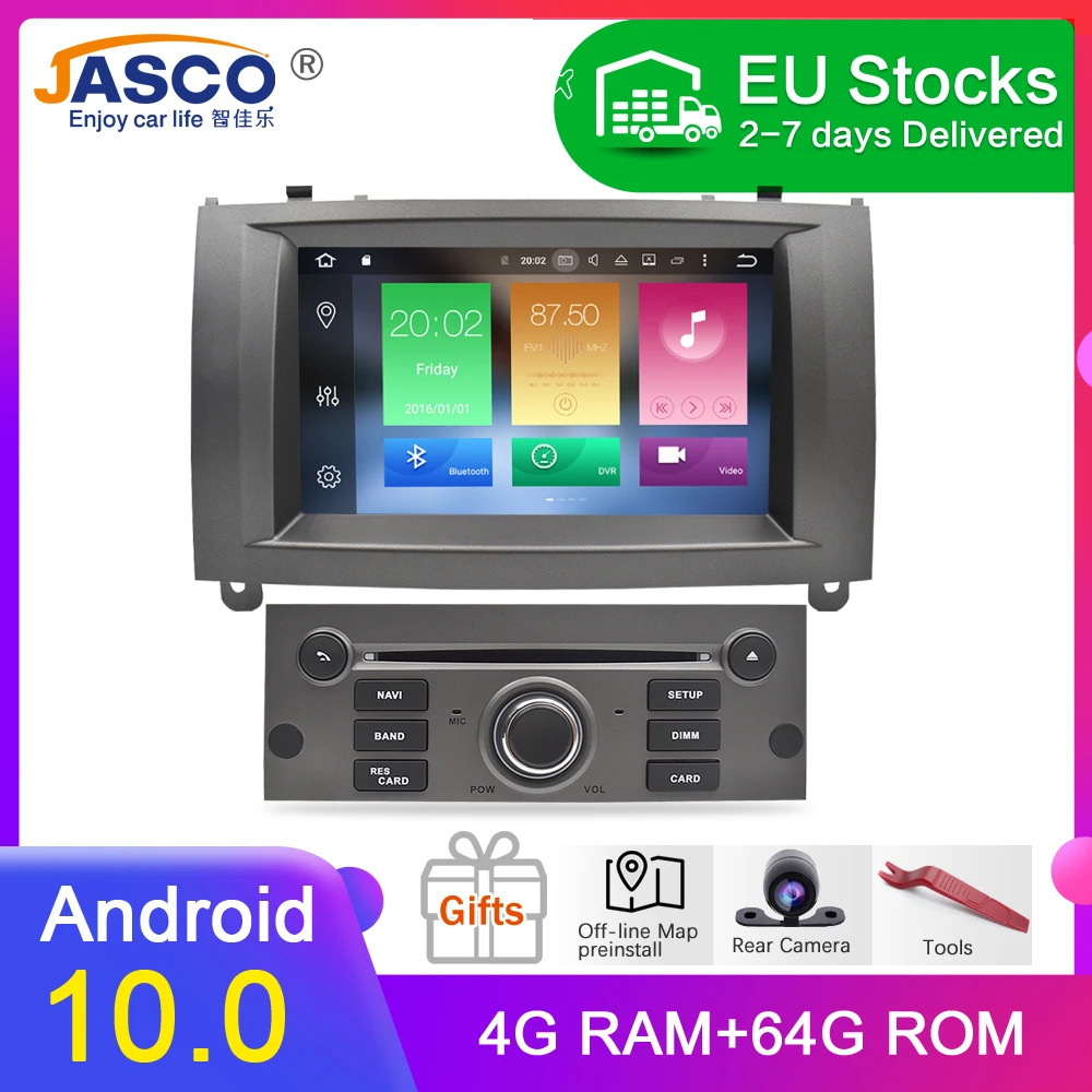 Новейший бренд Android 10 0 автомобильный DVD плеер GPS Glonass навигация для Peugeot 407 2004 2010 4 Гб