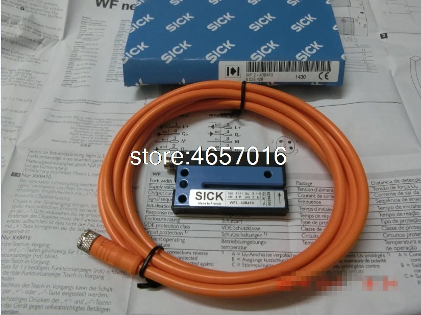 

Бесплатная доставка WF2-40B410 6028428 датчик этикетки Sick 100% новый и оригинальный подлинный в наличии вилка датчик s или кабель DOL-0804-G02M