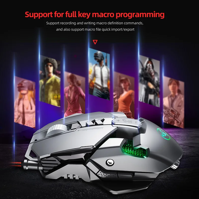 

Aluminum Alloy Wired Mouse 6400DPI With Magnetic Counterweight Block Sports Game Chip Adjustable Definition Gaming Mouse Gamer