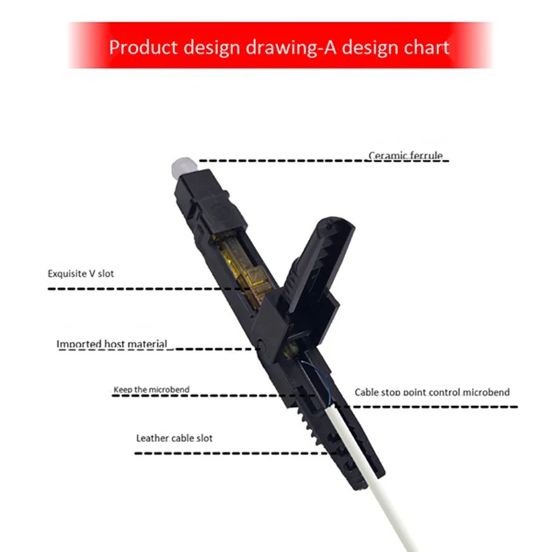 300 шт. встроенный SC UPC волоконно оптический Быстрый разъем FTTH одномодовый быстрый