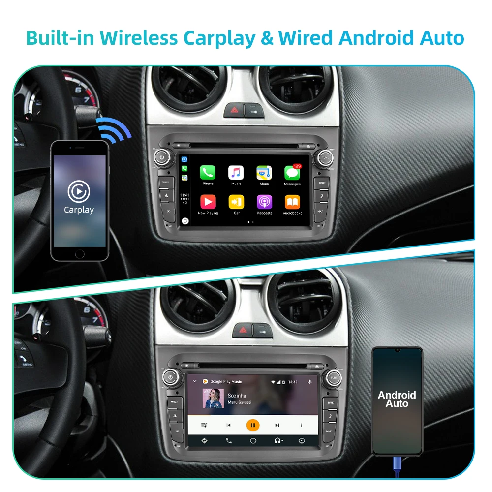 Автомобильный мультимедийный плеер Isudar PX6 1 Din Android 11 для Alfa Romeo Mito 2008 CANBUS