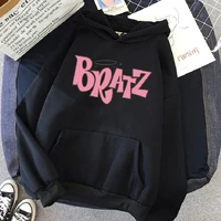 bratz letter print hoodie autumn winter sweatshirt unisex men and womens casual student fashion hooded sweatshirt long sleeve