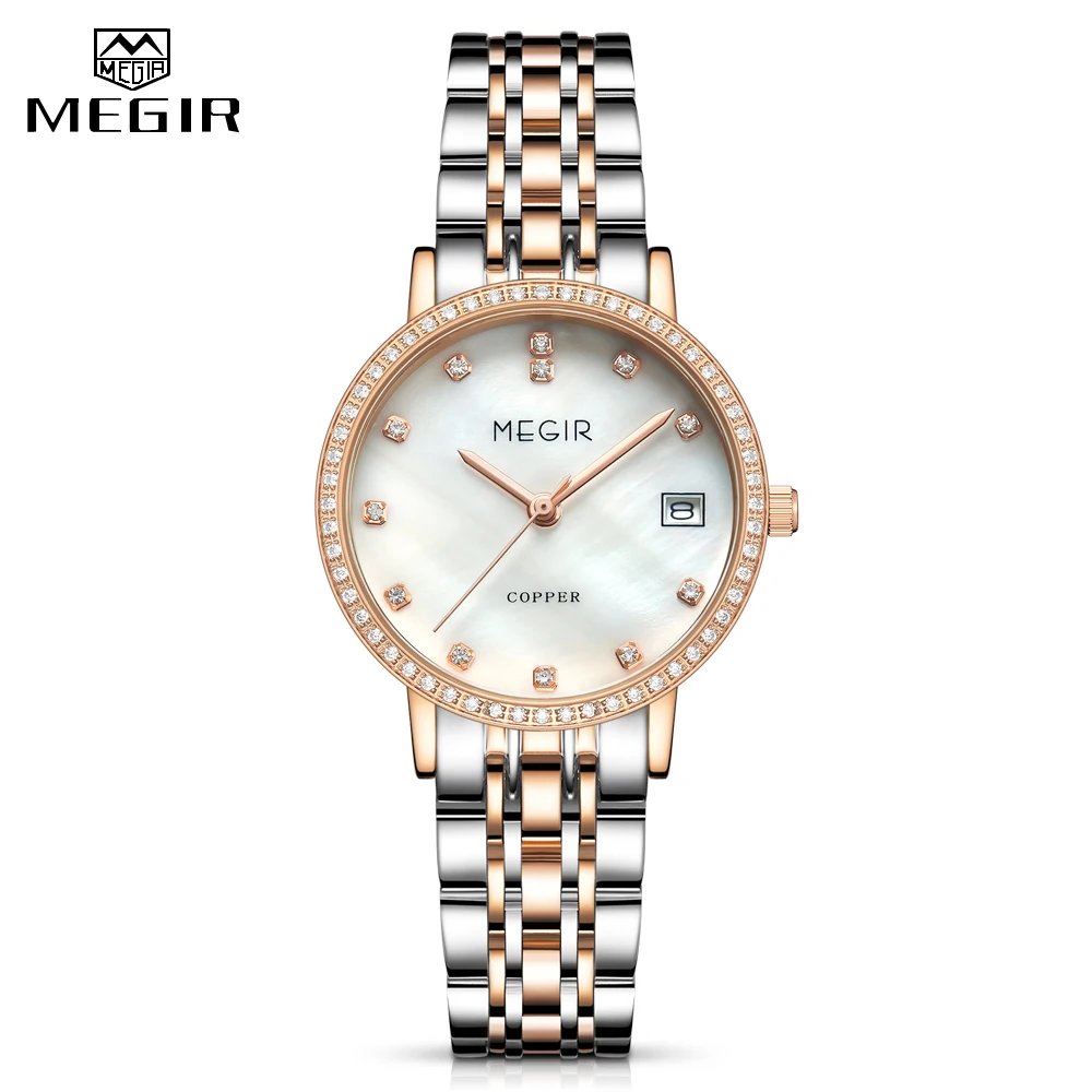 

MEGIR Brand Luxury Women Watches Fashion Rose Gold Quartz Watch Ladies Stainless Steel Waterproof Wrist Watch Relogio Feminino