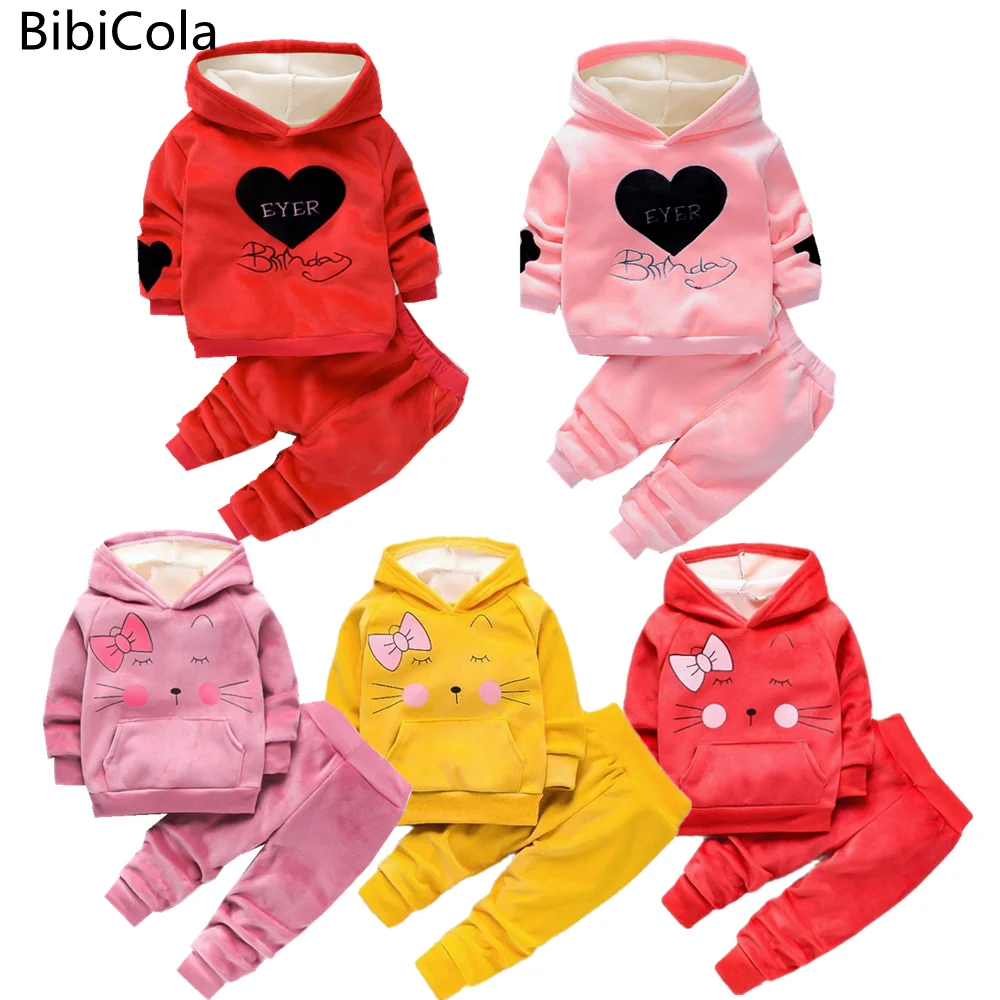 Детский Бархатный комплект одежды с капюшоном Сезон осень-зима Детская куртка