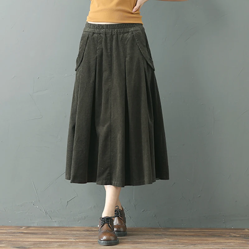 Женская Вельветовая юбка пачка повседневная с завышенной талией в литературном