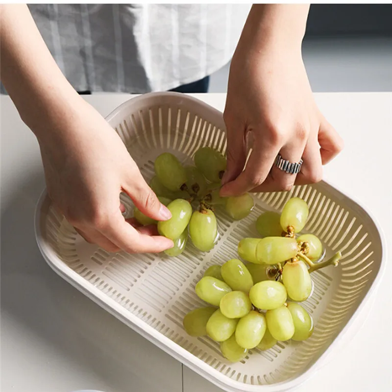 Сливная корзина квадратный запечатанную коробку Имбирь Лук Еда контейнер фрукты