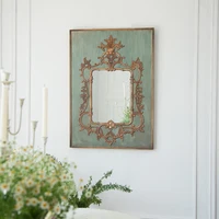 Large French Vintage Retro Handicraft wall mounted wooden frame mirror