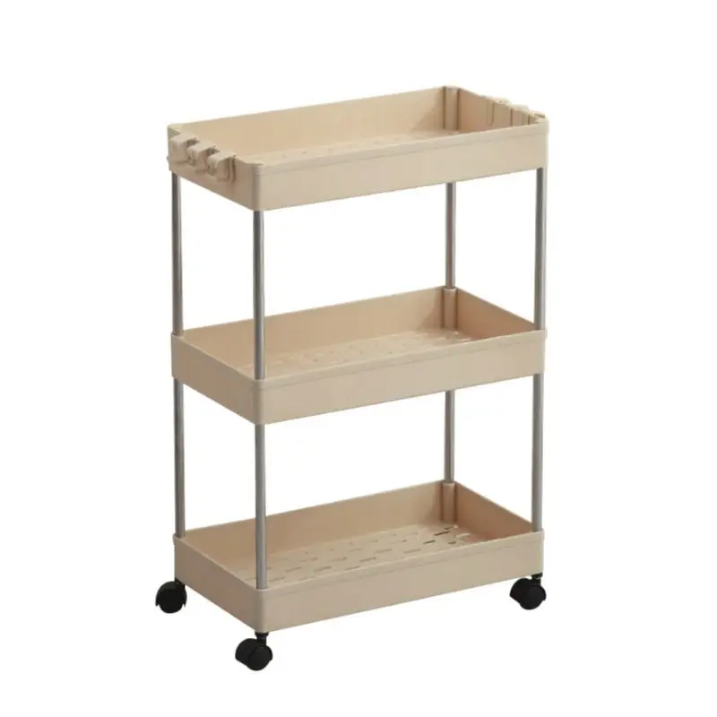 Передвижная полка для хранения органайзер кухни и ванной стеллаж с колесами