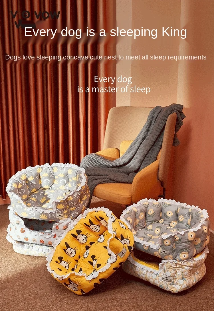 

VOW Pets Kennel Winter Warm Small And Medium-Sized Teddy Removable And Washable Cat Nest Four Seasons Universal Cat Dog Mat Cute