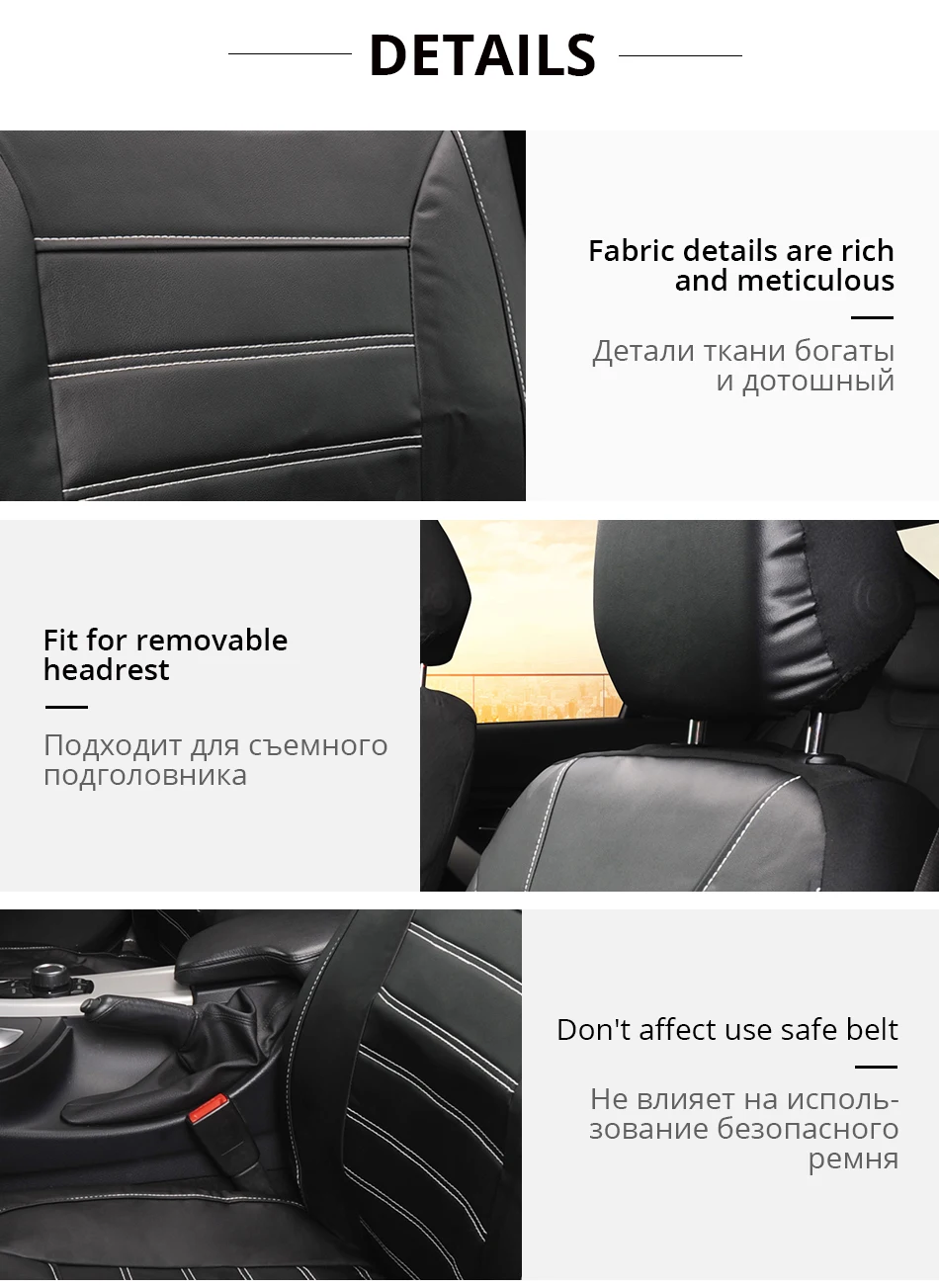 AUTOYOUTH, мягкие роскошные чехлы для сидений автомобиля из искусственной кожи, подушка безопасности, совместимая с универсальным подходящим для всех автомобилей, внедорожников, грузовиков, автомобильных сидений, протектор черного цвета