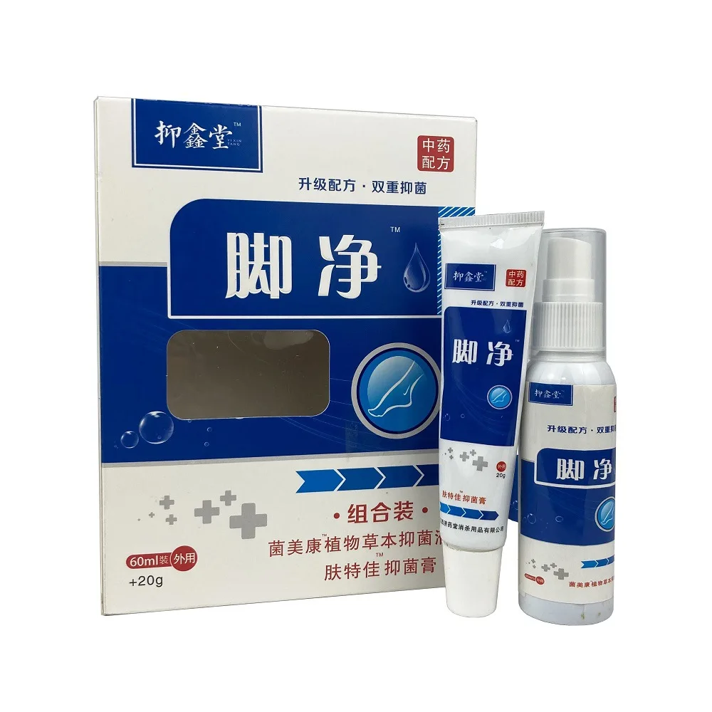 

Yixintang стопы сетка двойного эффект комбинации травяной Антибактериальное Жидкое + Futejia Антибактериальный крем