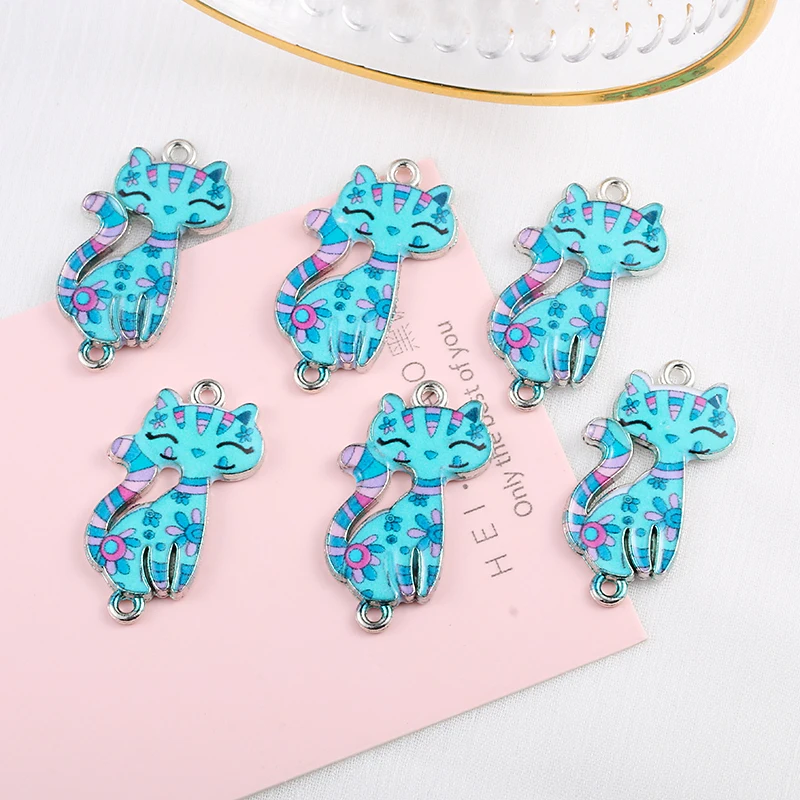 Покрытая Серебром эмаль коннекторы-Подвески для изготовления ювелирных изделий