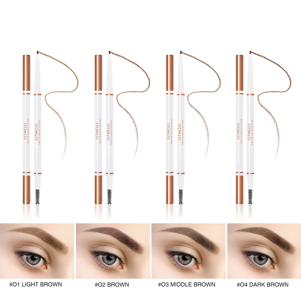 O.TWO.O Double Headed Eyebrow Pencil Rotating Waterproof And Sweatproof Not Smudge Powder 4-Color Selectable | Красота и здоровье