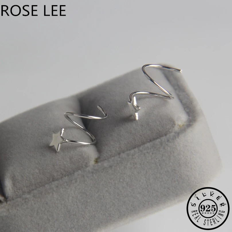 Маленькие серьги-клипсы со звездой из серебра 925 пробы маленькие двойные серьги