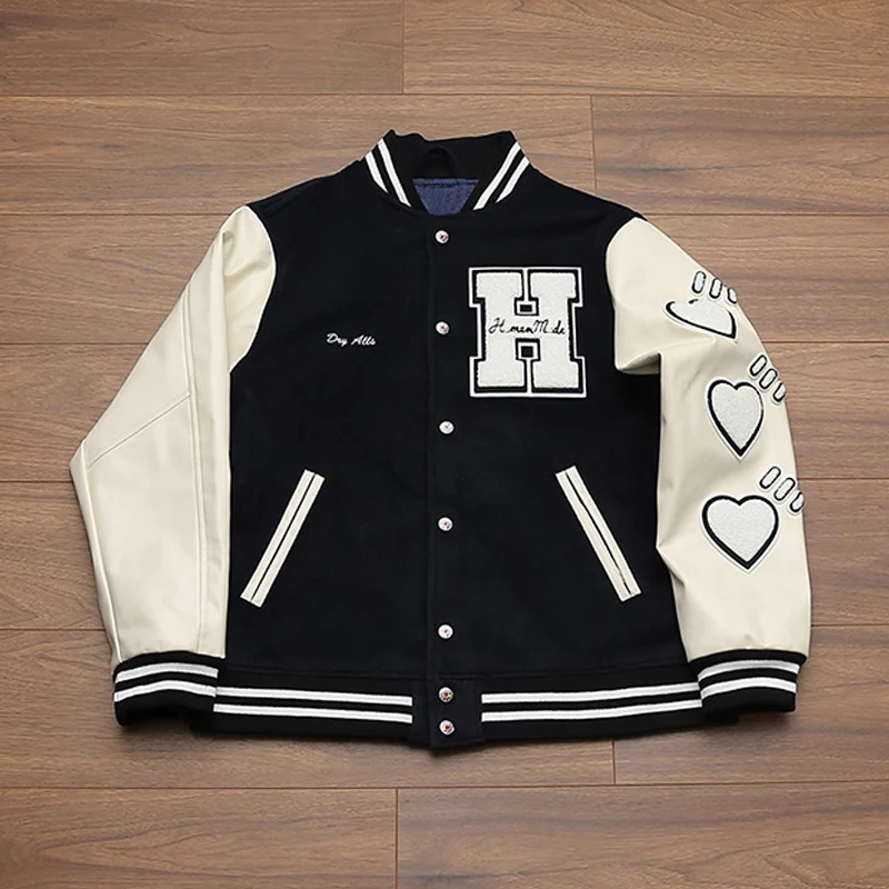 

Borduurwerk Vintage Baseball Jas Mannen Vrouwen Hip Hop Straat Brief Massaal Liefde Varsity Bomber Jassen College Stijl Jas S-XL