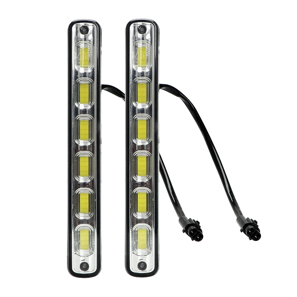 

ITimo DRL LED COB Car Lights Daytime Running Light Head Lamp Fog Lamps DC 12V 2Pcs Headlights Car-styling White
