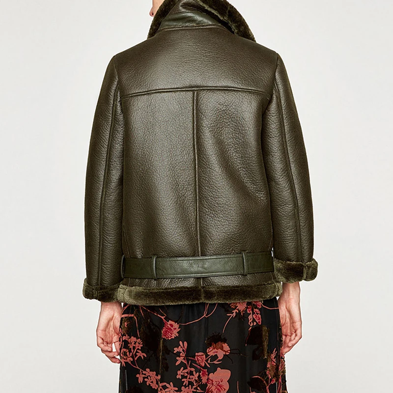 Ly Varey Lin Женская куртка из искусственной овчины зимняя винтажная теплая Толстая