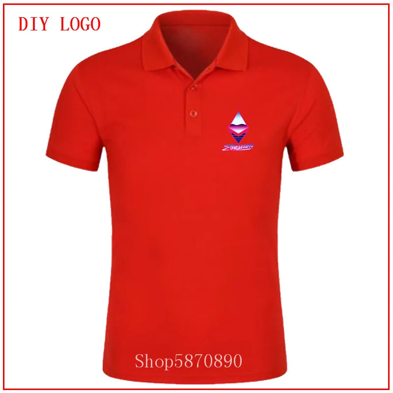 Футболка-поло с логотипом Ethereum мужская крутая модная рубашка в стиле ретро