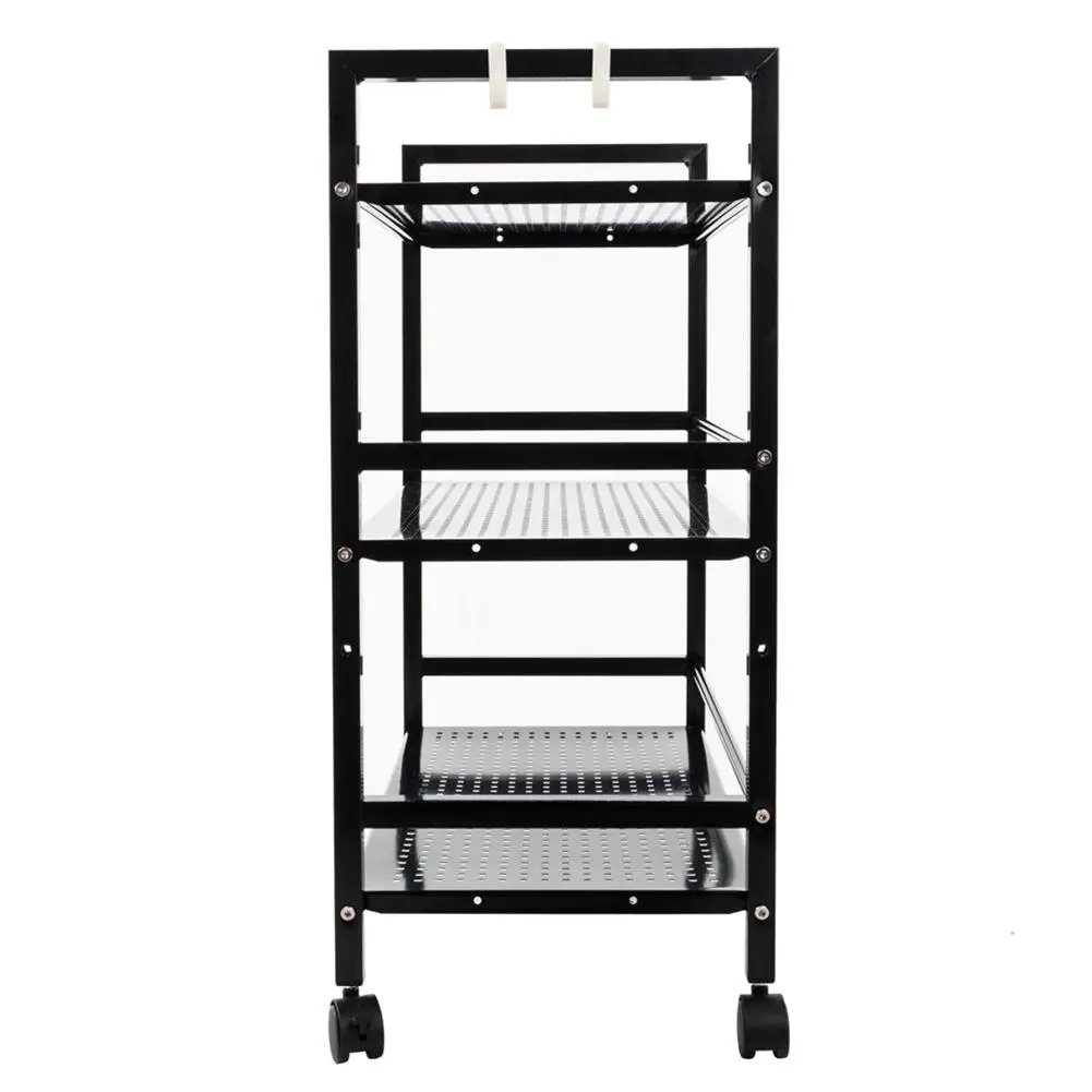 

3 Tiers Storage Organizer Rack Cart Multi-functional Rolling Cart on Wheel Casters Storage Rack Black Bathroom/Bedroom Organize