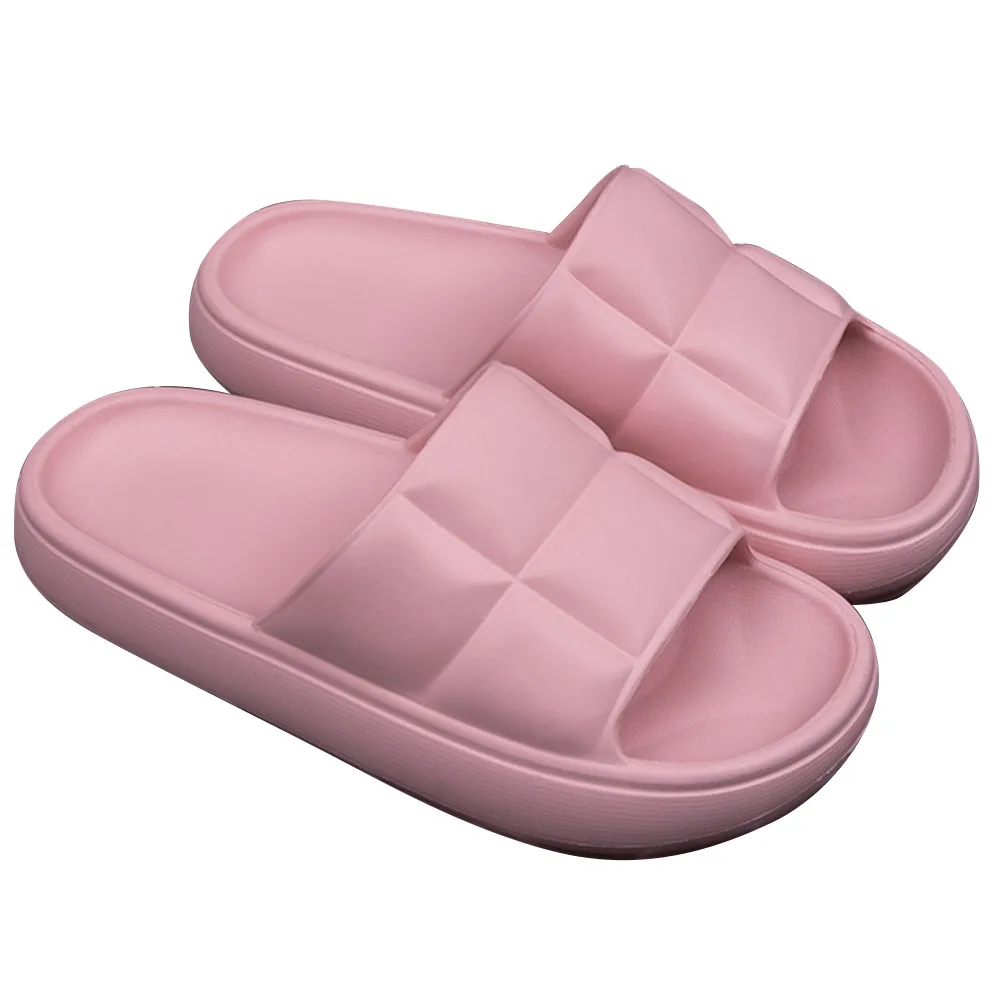 Women Indoor Home Bread Slippers Summer Non-Slip Light Shoes Yellow Couple Soft Bottom Sandals Flat Shoes Flip Flops