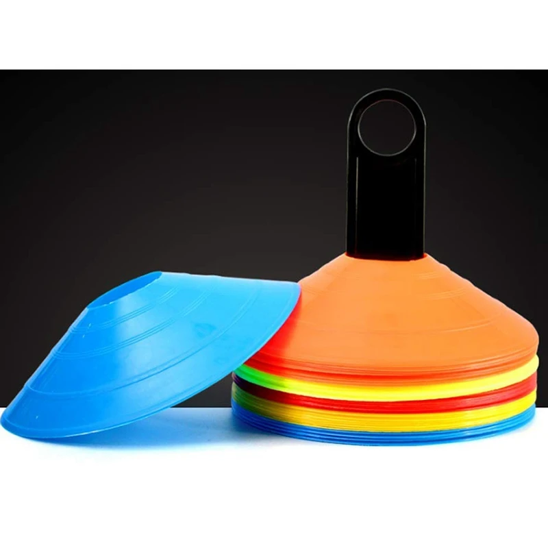 Disc Cones (Set of 50) Agility Training Soccer with Carry Bag and Holder for Football Basketball Sports Field Cone Markers | Спорт и