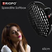 triopo portable flash speedlite softbox w honeycomb grid 65cm photo outdoor octagon umbrella soft box for canon nikon godox