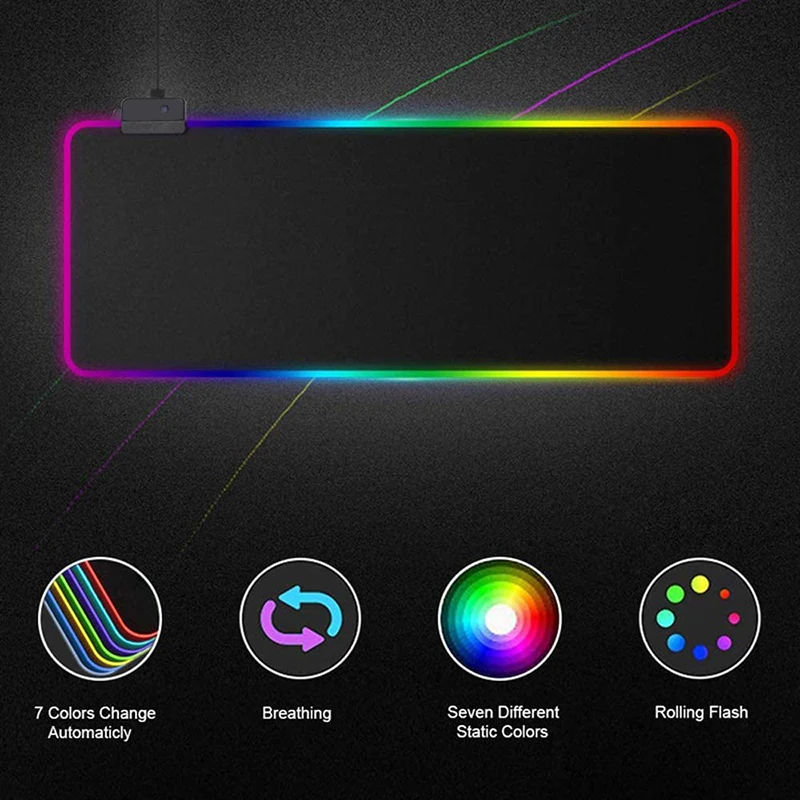

RGB Gaming Mouse Pad Large Mouse Pad Gamer LED Computer Mouse Keyboard Mat with Backlight VDX99