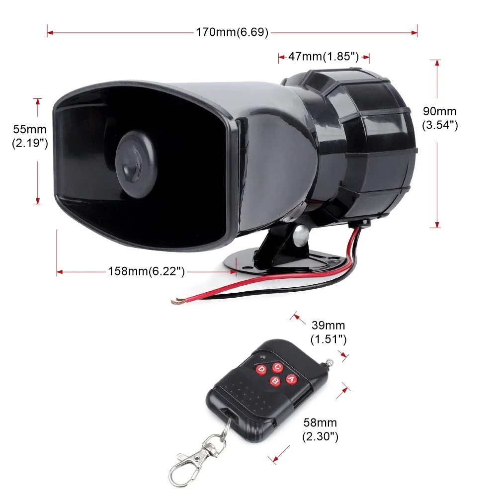 Автомобильные аксессуары 12 в 7 звуковой динамик 130 дБ Беспроводная Электронная