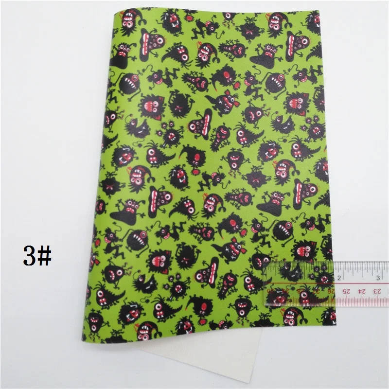 Хэллоуин Монстры печатная синтетическая искусственная кожа Виниловая Ткань