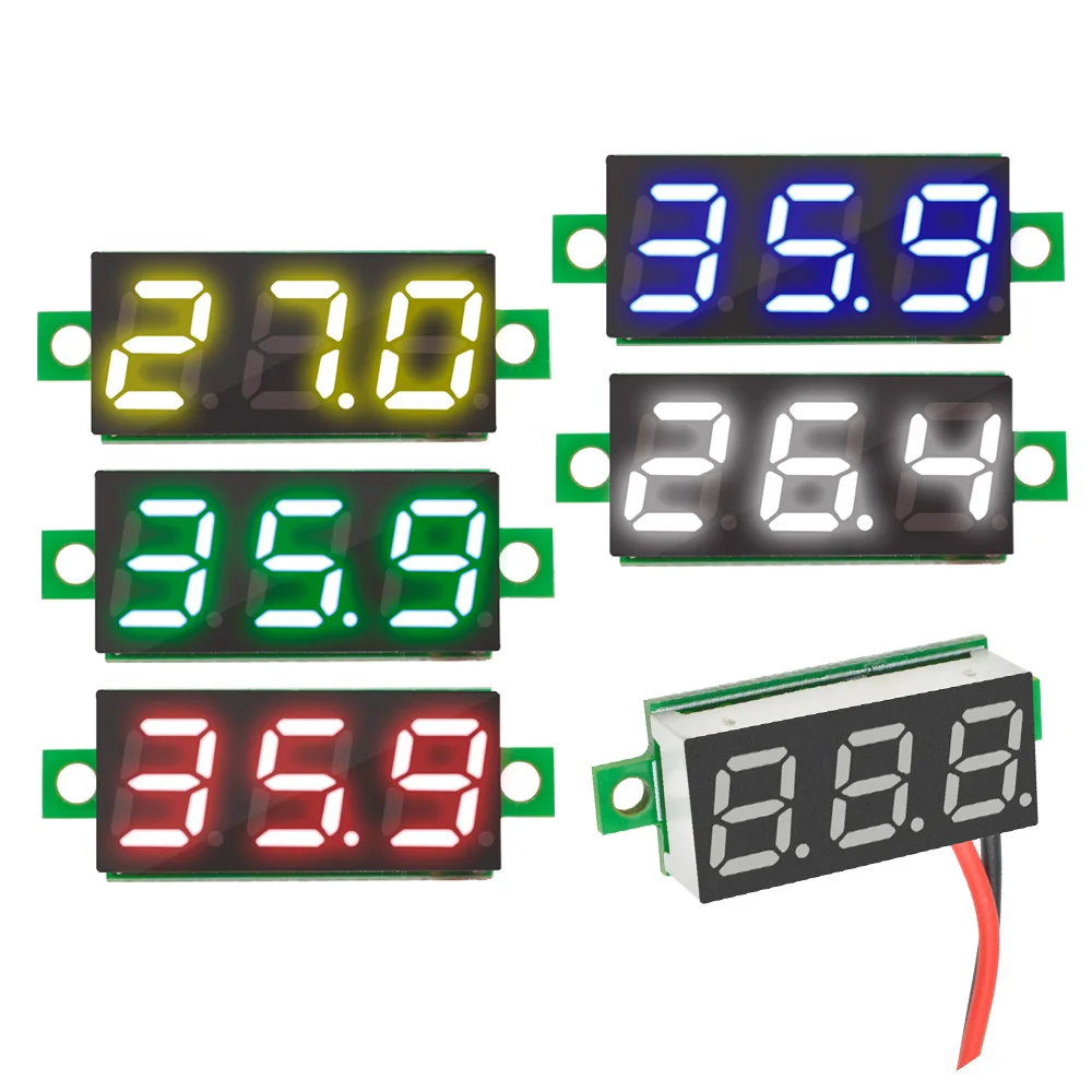 

0.28" DC 2.5-30V Mini LCD Digital Red Green Blue Yellow LED Car Voltmeter Voltage Panel Meter Tester Detector Monitor 0.28 inch