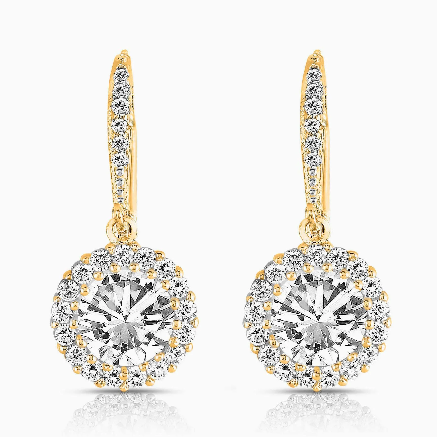 

14K Gold color Zirconium Earrings Round Peridot Gemstone Brincos Topaz Earring Garnet Bizuteria Jewelry for Women Drop Earring