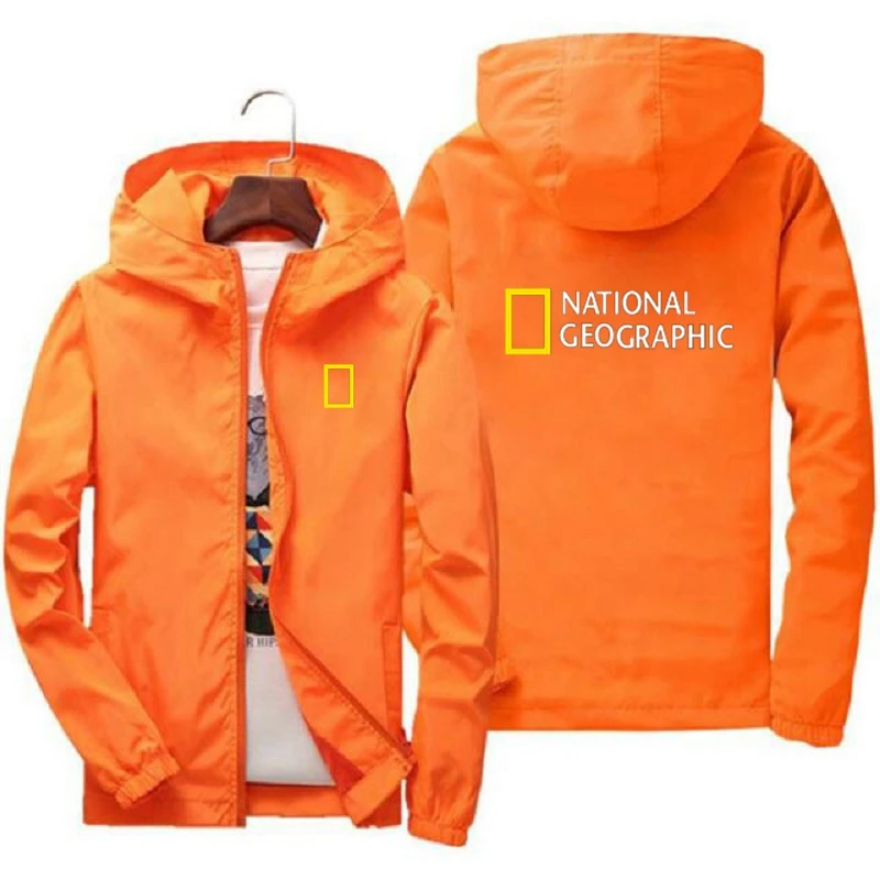 

National Geographic Jacket Men's Research Expedition Top Scholar Jacket Men's Fashion Outdoor Clothing Hooded Windbreaker