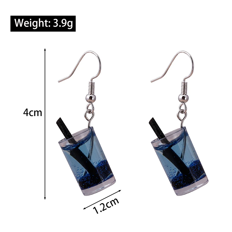 

High Quality Geometric Glass Wine Sparkling Water Drop Earrings for Women Candy Color Special Ear Hooks Daily Jewelry