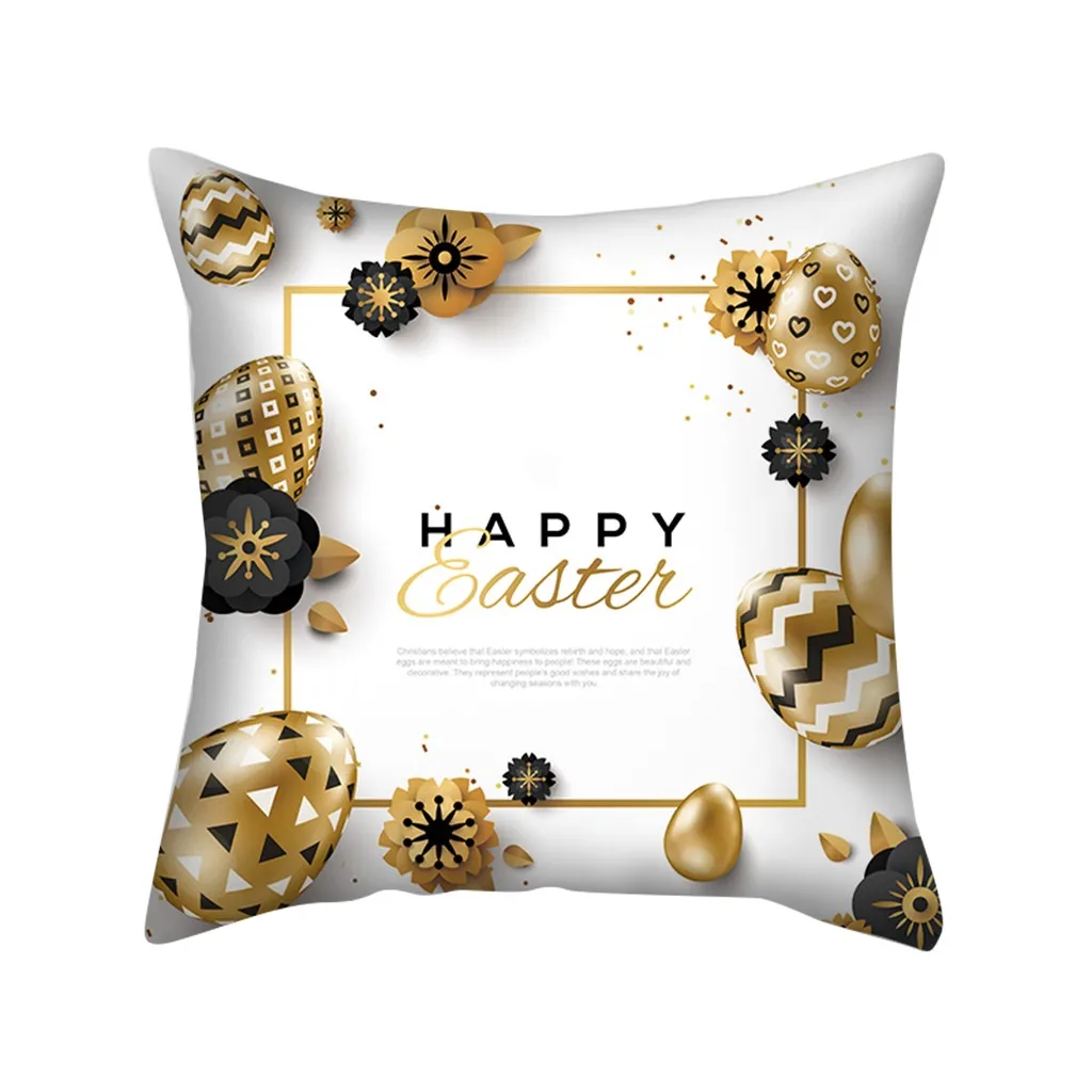 Cushion Cover Easter Pattern Geometric Print Soft Pillowcase Festive Atmospher Decorative Pillows 2020 Hot Sale | Дом и сад