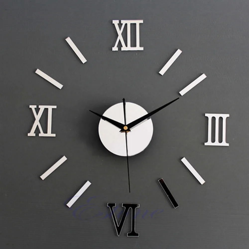

Modern DIY 3D wall clock mirror Roman Wall Sticker stickers home decor Home Mirror adesivo de parede Effectest