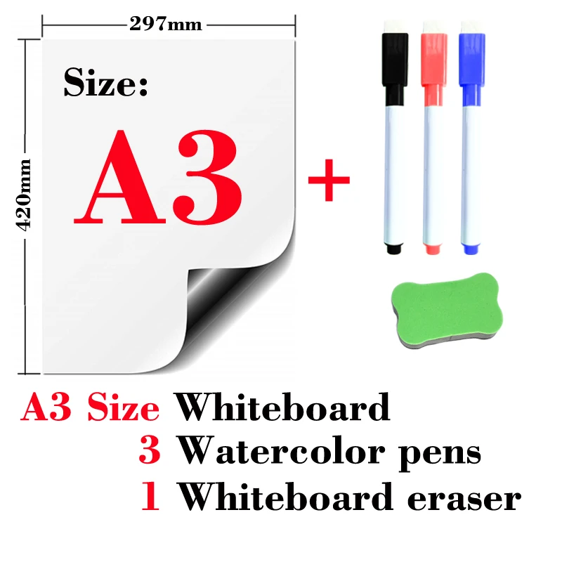 Магнитная доска Размера A3 сухая стираемая белая наклейка на холодильник