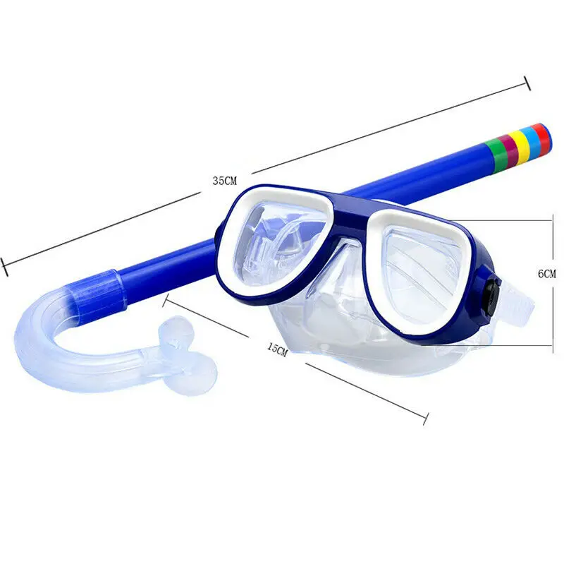 

Kids Professional Snorkel Diving Mask and Snorkels Anti-Fog Goggles Glasses Diving Swimming Easy Breath Tube Set Snorkel Mask