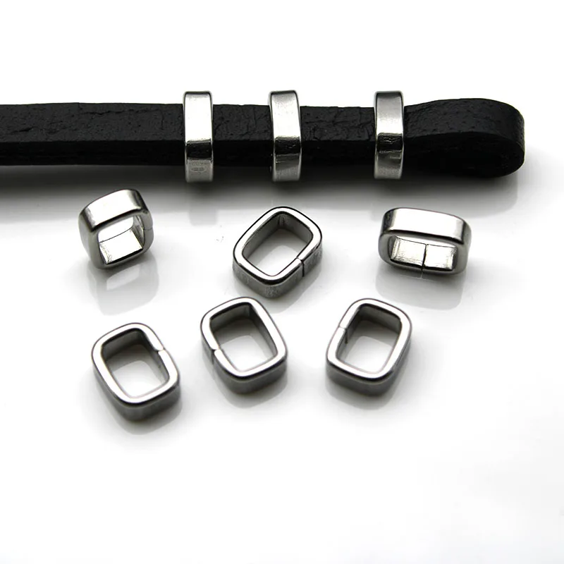

30pcs/lot Stainless Steel Slide Beads for Jewelry Making Big Hole Spacer Beads fit Charm Bracelet DIY Findings Accessories