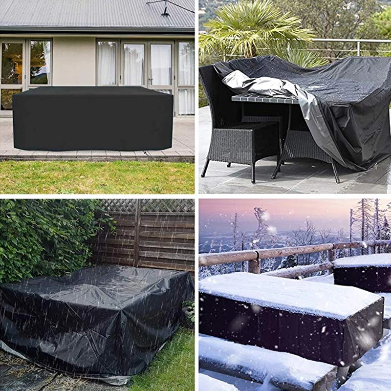 

72 Sizes Outdoor Patio Garden Black Furniture Waterproof Covers Rain Snow Chair covers Sofa Table Chair Dust Proof Cover