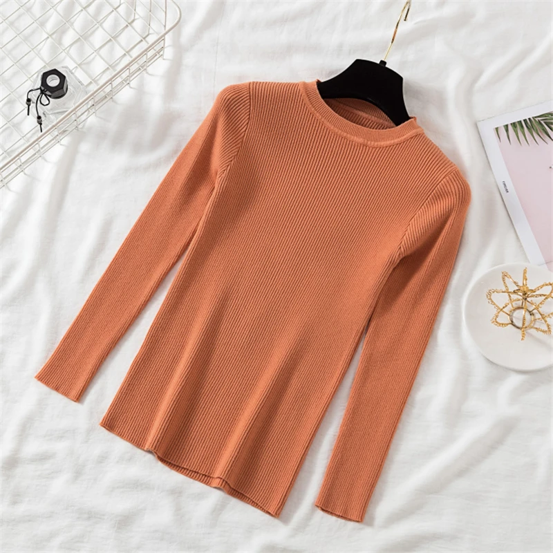 2019 Autumn Women Pullovers Knitting Sweater Long Sleeve O-Neck Solid Winter Casual Fashion Soft Slim Tops | Женская одежда