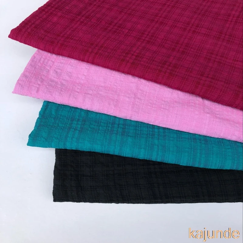 Мягкая льняная хлопковая ткань в клетку органический материал чистый