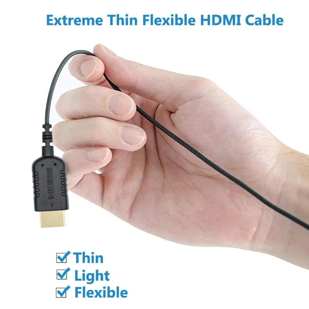 FOINNEX ультратонкий HDMI кабель 6 5 футов 4K супер гибкий тонкий самые тонкие кабели для