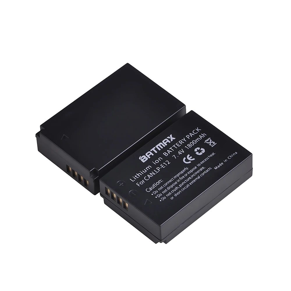 

Batmax 1800mAh LP-E12 LP E12 LPE12 Battery for Canon EOS M EOS M10 M100 EOS Rebel SL1 EOS 100D SX70HS Digital Cameras