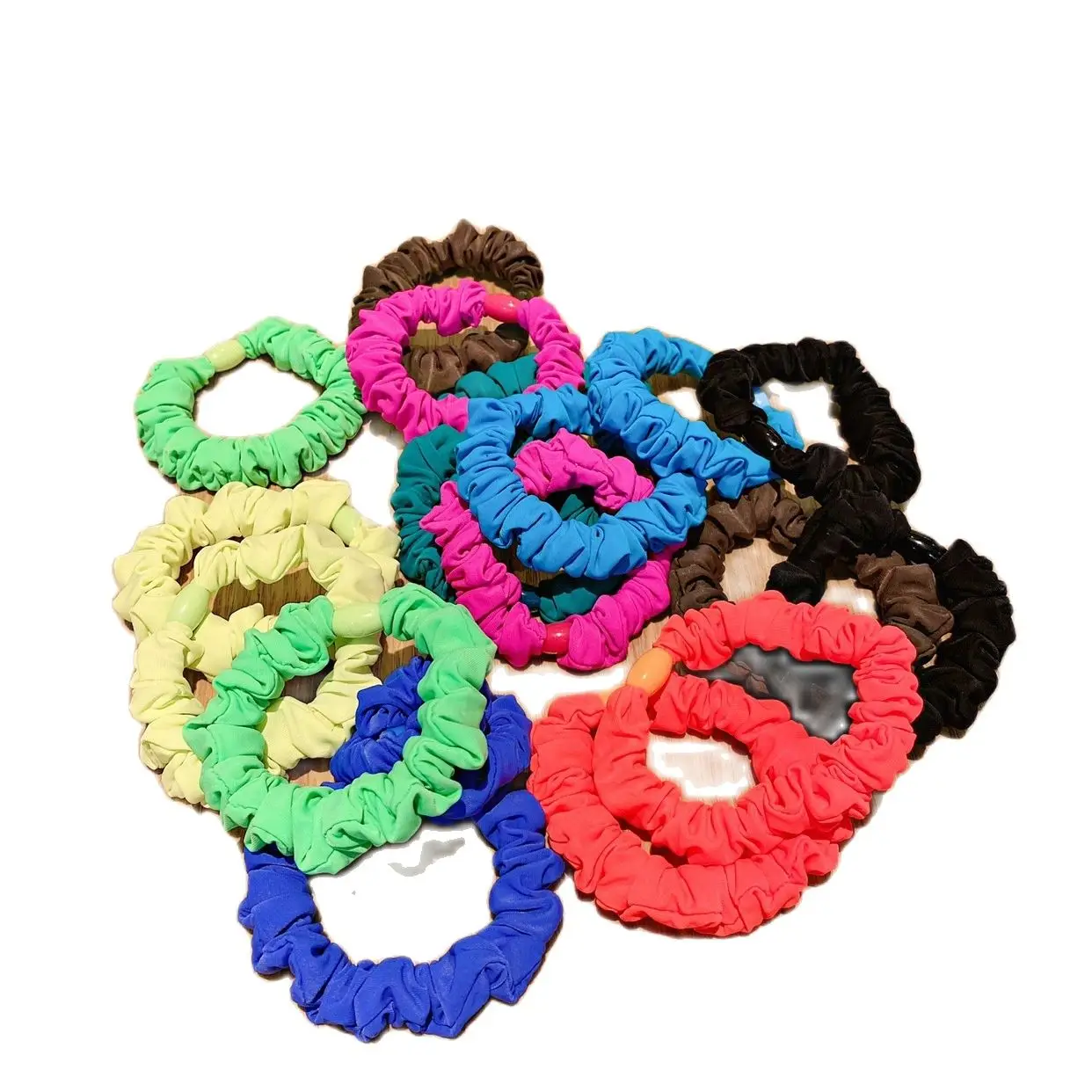 

Retro Pleated Mini Simple Rubber Band Headdress Girl's Headband Multicolor Ponytail Hair Circle